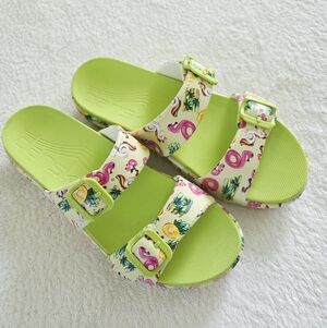 Dansko ✨️ Women's Kandi Platform Slides Sandals in Pool Floays  Size 9.5 (40)